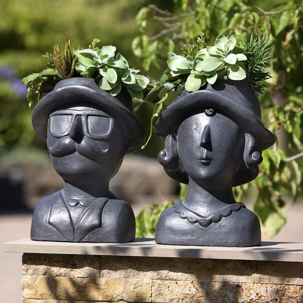 Blumentopf Kopf Madam and Sir Höhe 38 cm