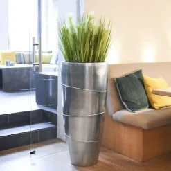 Bodenvase Camille Hochglanz silber metallic