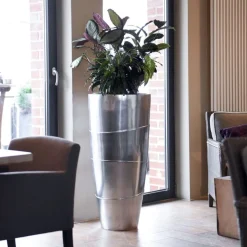 Bodenvase Camille Hochglanz silber metallic