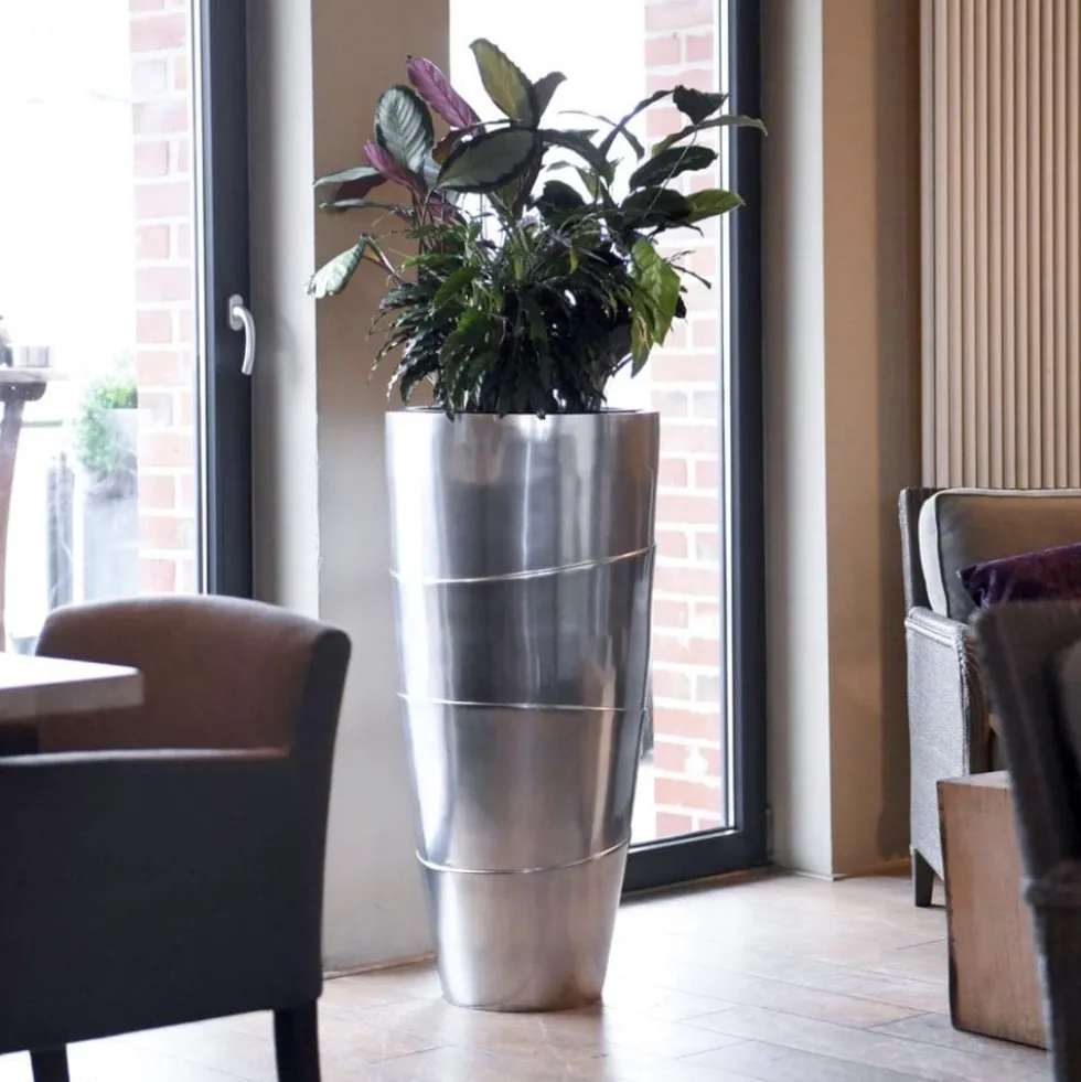 Bodenvase Camille Hochglanz silber metallic