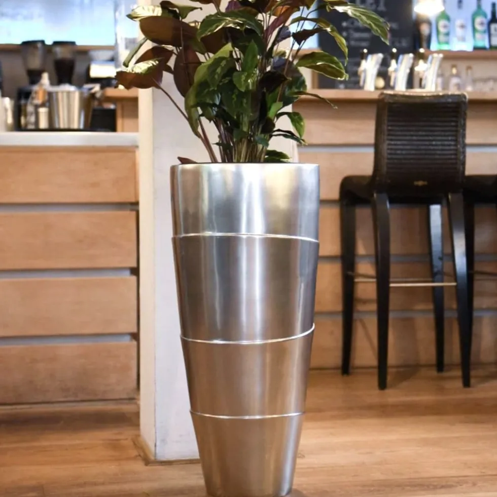Bodenvase Camille Hochglanz silber metallic