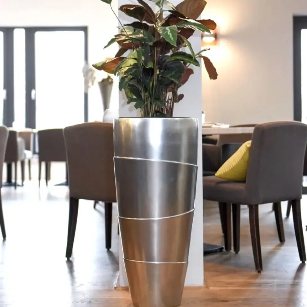 Bodenvase Camille Hochglanz silber metallic
