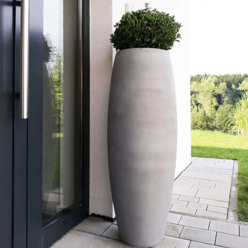 Bodenvase Cara Betonoptik grau