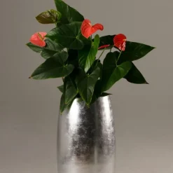 Bodenvase Cara Hochglanz silber Höhe 116 cm