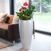 Bodenvase Caroline Hochglanz silber weiß