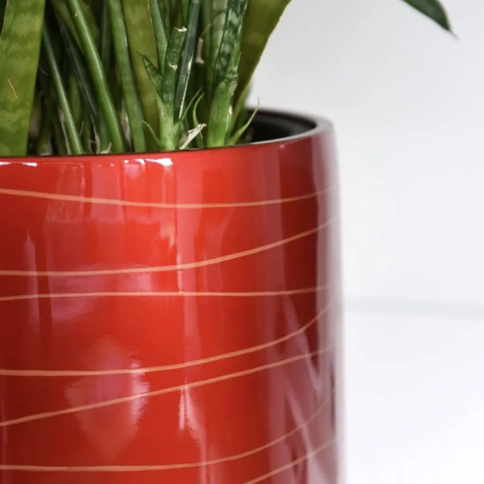 Bodenvase Cassandra Hochglanz rot Höhe 95 cm