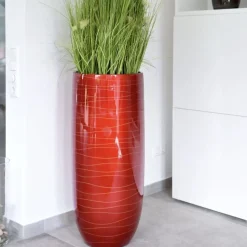 Bodenvase Cassandra Hochglanz rot Höhe 95 cm