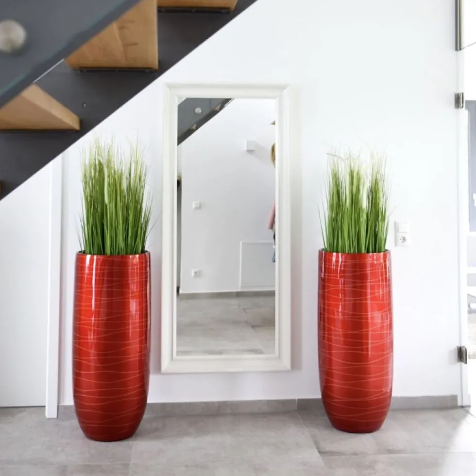 Bodenvase Cassandra Hochglanz rot Höhe 95 cm