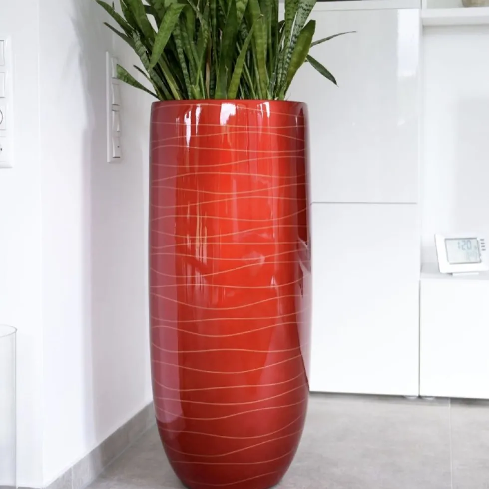 Bodenvase Cassandra Hochglanz rot Höhe 95 cm
