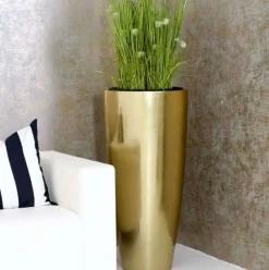 Bodenvase Cecile Hochglanz gold metallic Höhe 80 cm