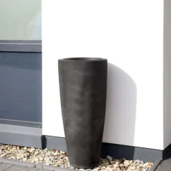 Bodenvase Cecile Steinoptik anthrazit Höhe 100 cm