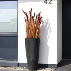 Bodenvase Cecile Steinoptik anthrazit Höhe 100 cm