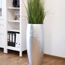 Bodenvase Clara silber Hochglanz Höhe 80 cm