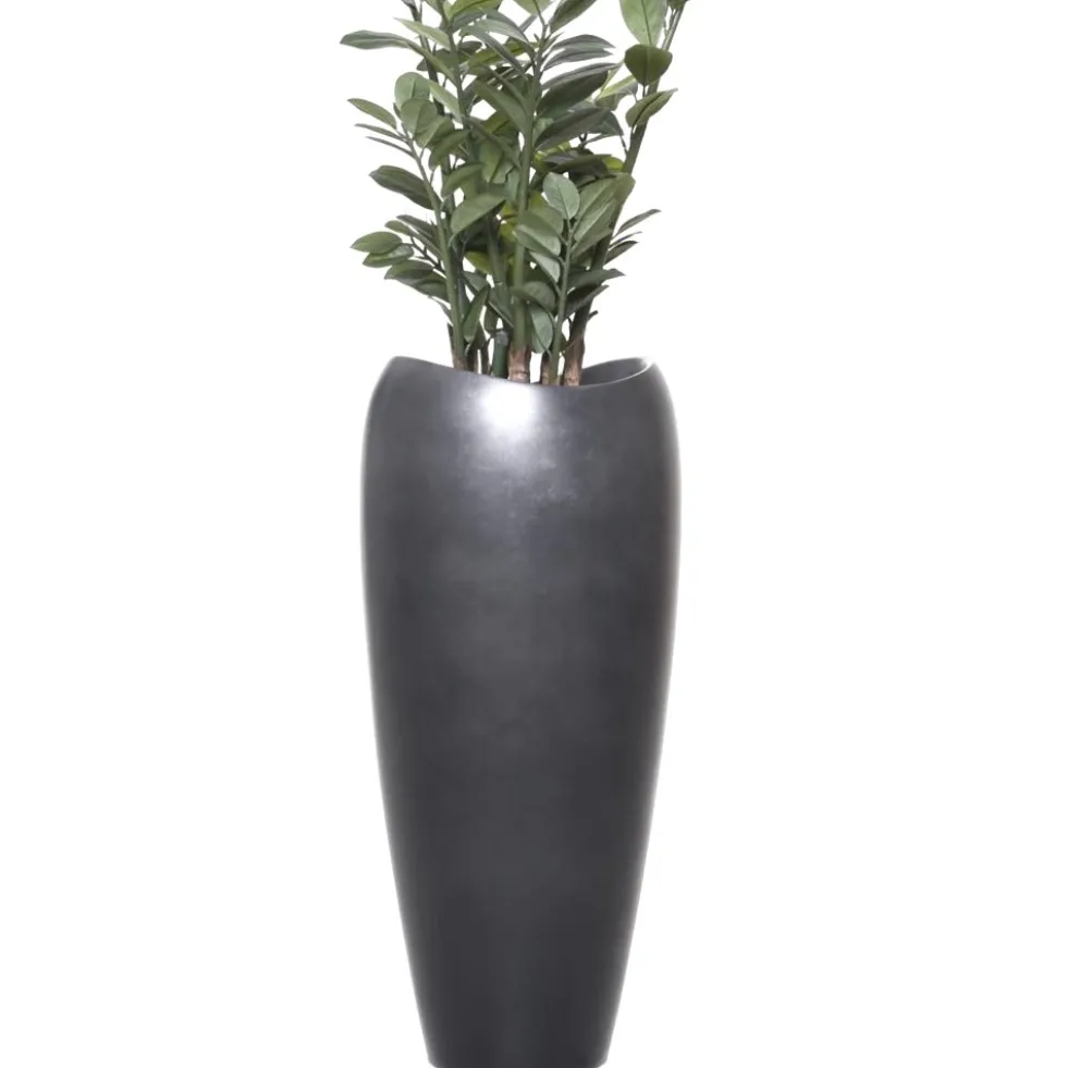 Bodenvase Clothilde silber anthrazit seidenmatt Höhe 81 cm