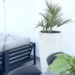 Bodenvase 100 cm Cecile creme Steinoptik