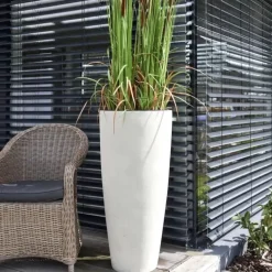 Bodenvase 100 cm Cecile creme Steinoptik