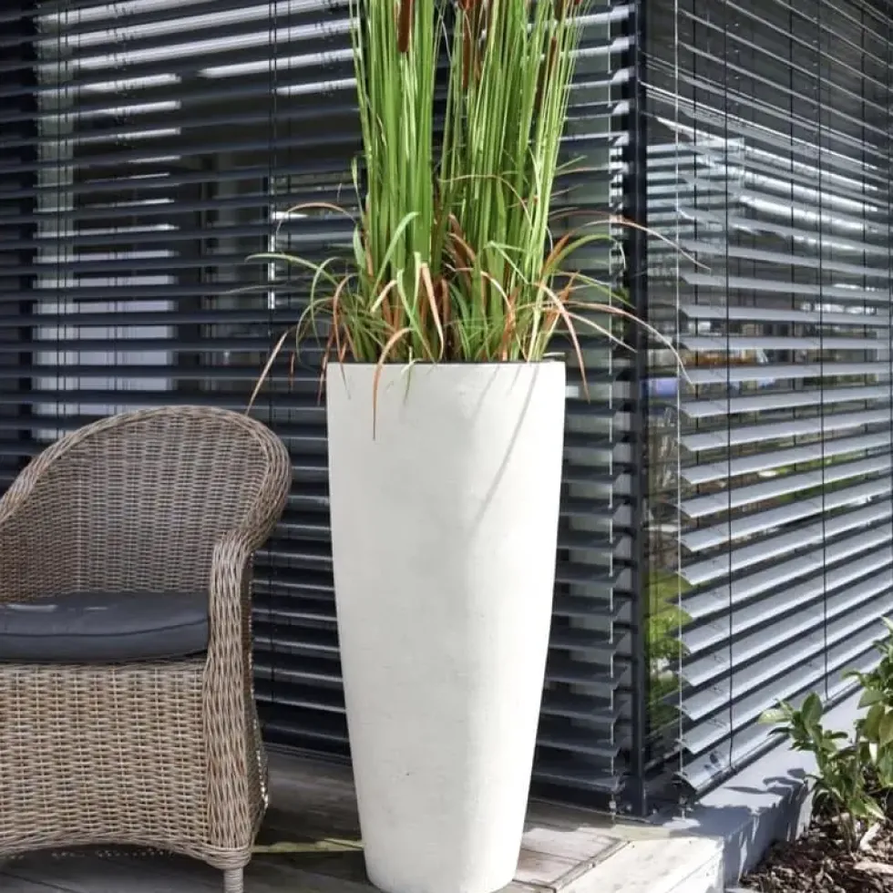 Bodenvase 100 cm Cecile creme Steinoptik