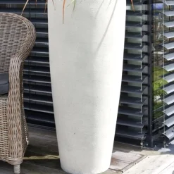 Bodenvase 100 cm Cecile creme Steinoptik