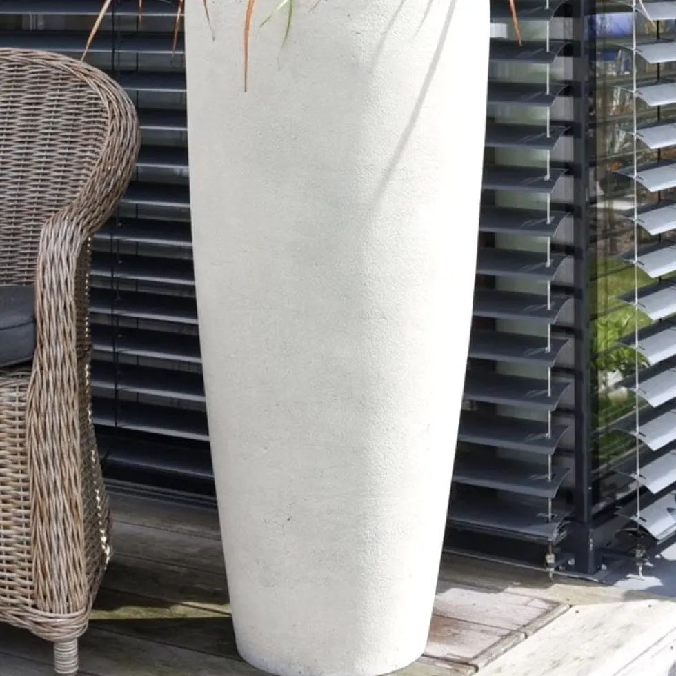 Bodenvase 100 cm Cecile creme Steinoptik