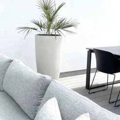 Bodenvase 100 cm Cecile creme Steinoptik