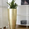 Bodenvase 80 cm hoch Camille Hochglanz gold
