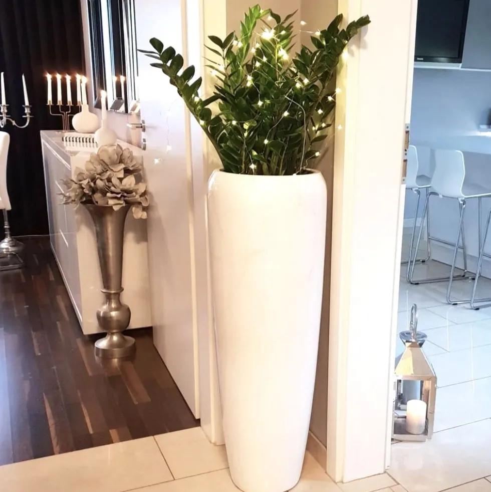 Bodenvase Harmony deluxe marmor weiß