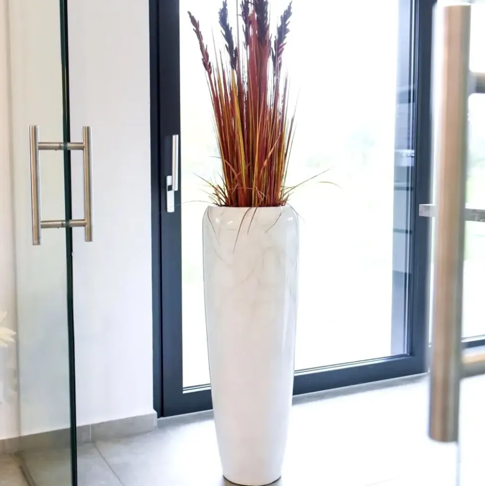 Bodenvase Harmony deluxe marmor weiß