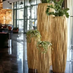 Bodenvase Harmony maxi gold Wellenstruktur