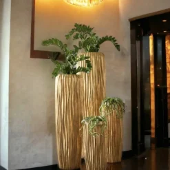 Bodenvase Harmony maxi gold Wellenstruktur