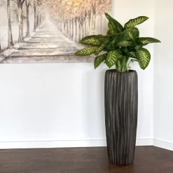 Bodenvase Harmony maxi graphit Wellenstruktur