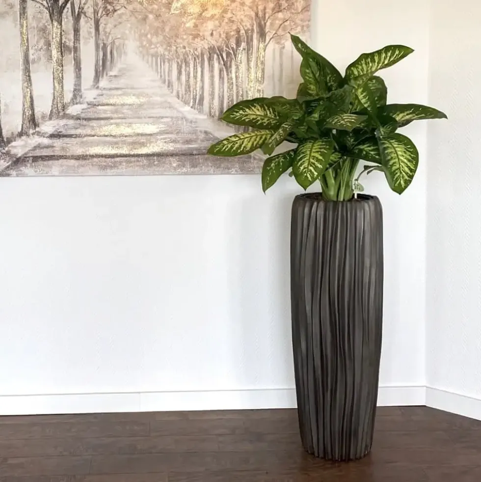 Bodenvase Harmony maxi graphit Wellenstruktur