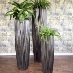 Bodenvase Harmony maxi graphit Wellenstruktur