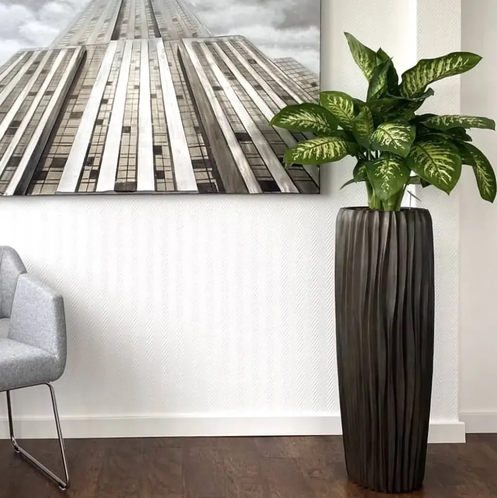 Bodenvase Harmony maxi graphit Wellenstruktur