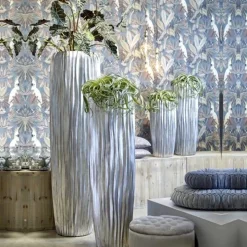 Bodenvase Harmony maxi silber Wellenstruktur