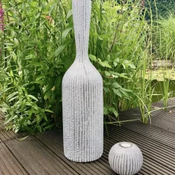 Bodenvase Jasmin weiß silber Höhe 61 cm