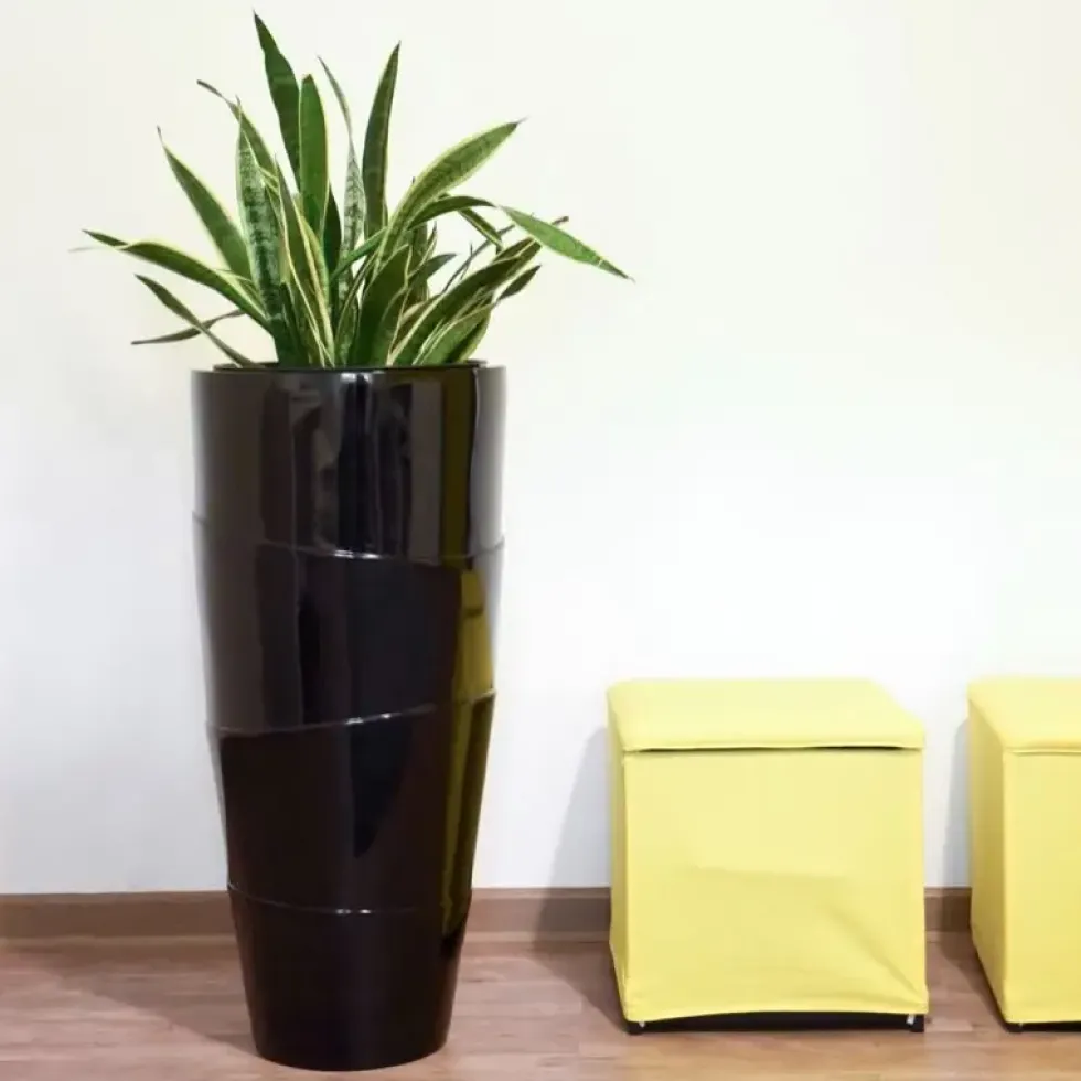 Bodenvase schwarz Camille Höhe 80 cm