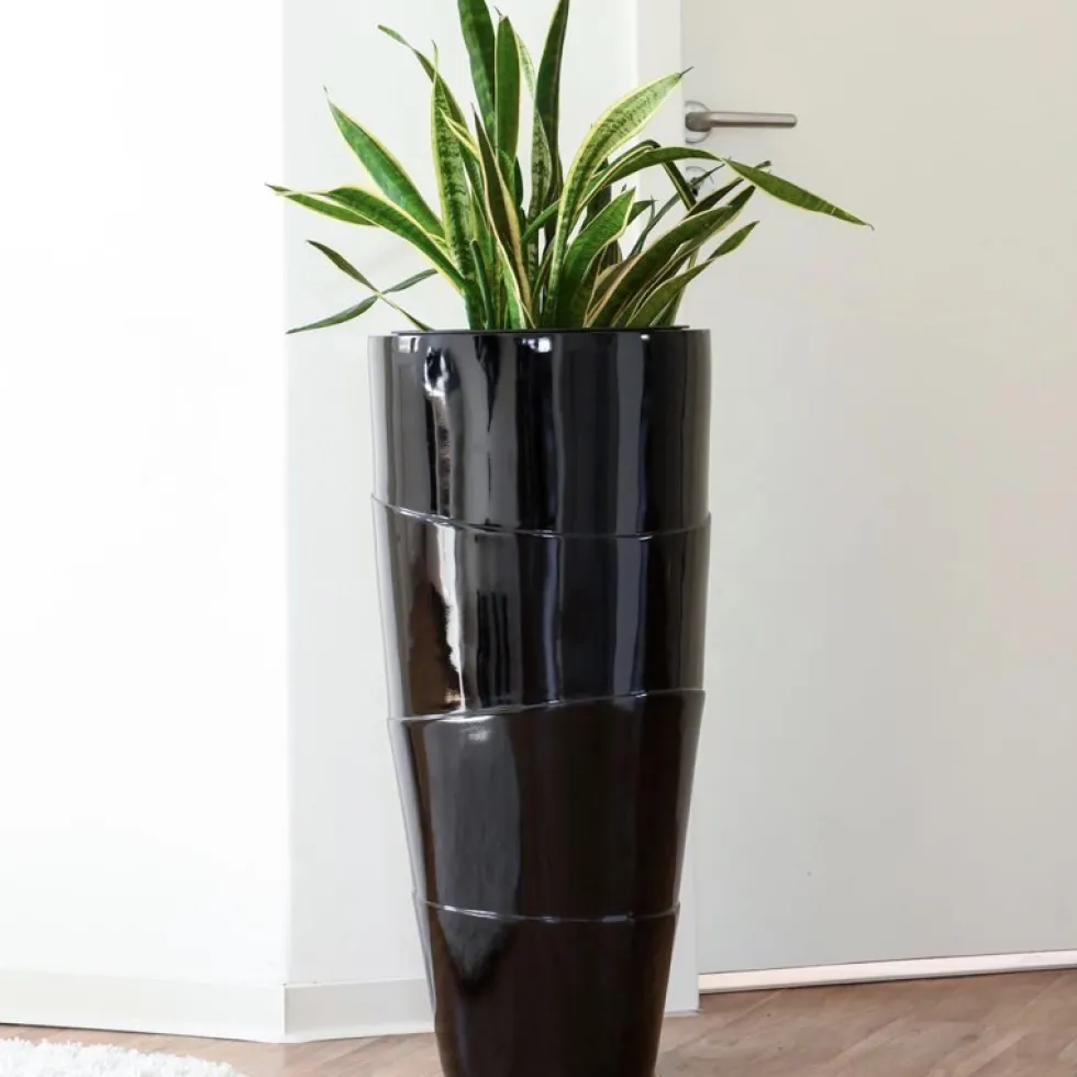Bodenvase schwarz Camille Höhe 80 cm