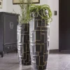 Bodenvase schwarz gold Fiore Höhe 98 cm