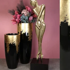 Bodenvase schwarz gold Konus Casablanca