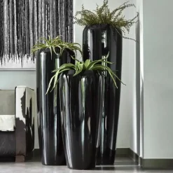 Bodenvase schwarz Hochglanz Harmony