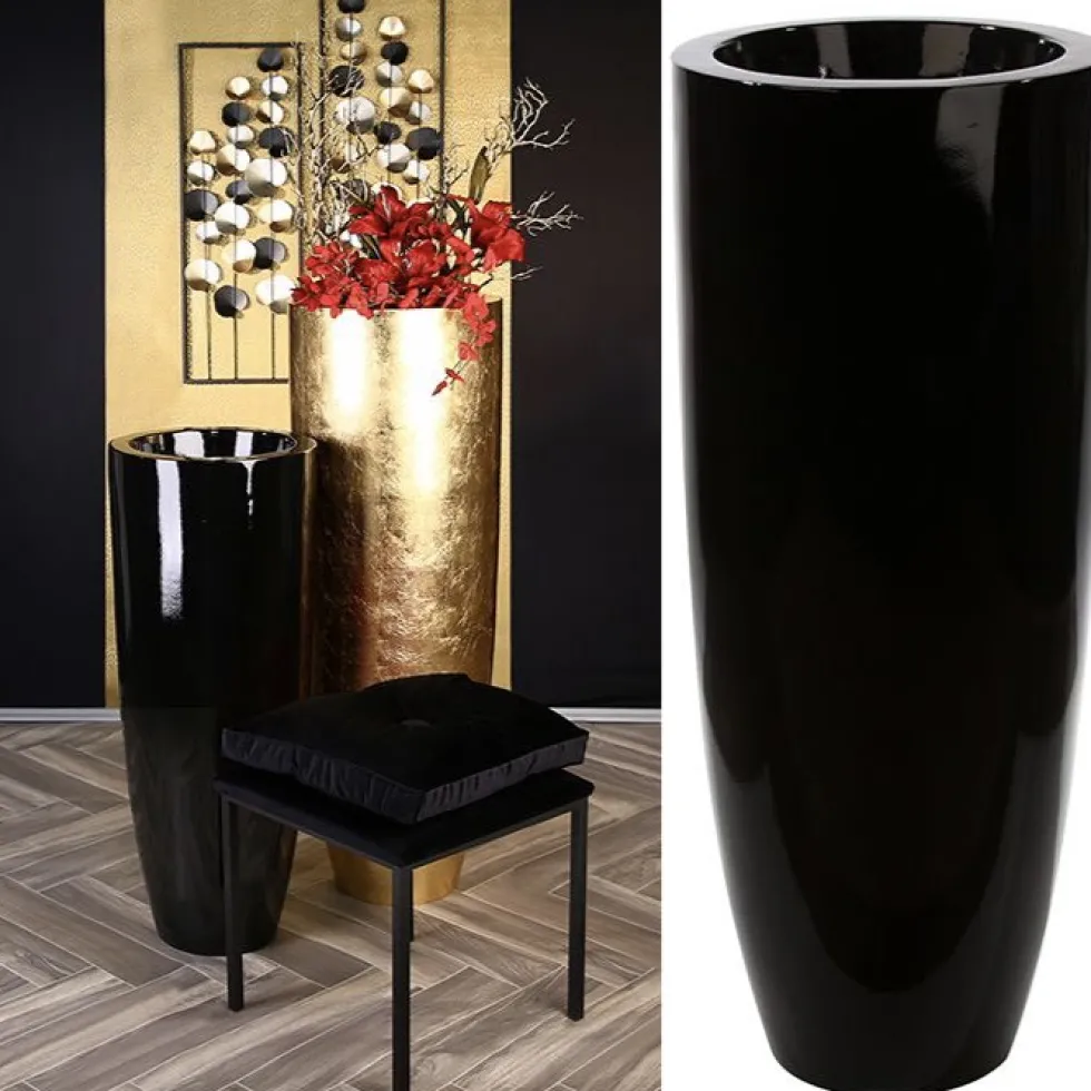 Bodenvase schwarz Konus Casablanca Höhe 92 cm
