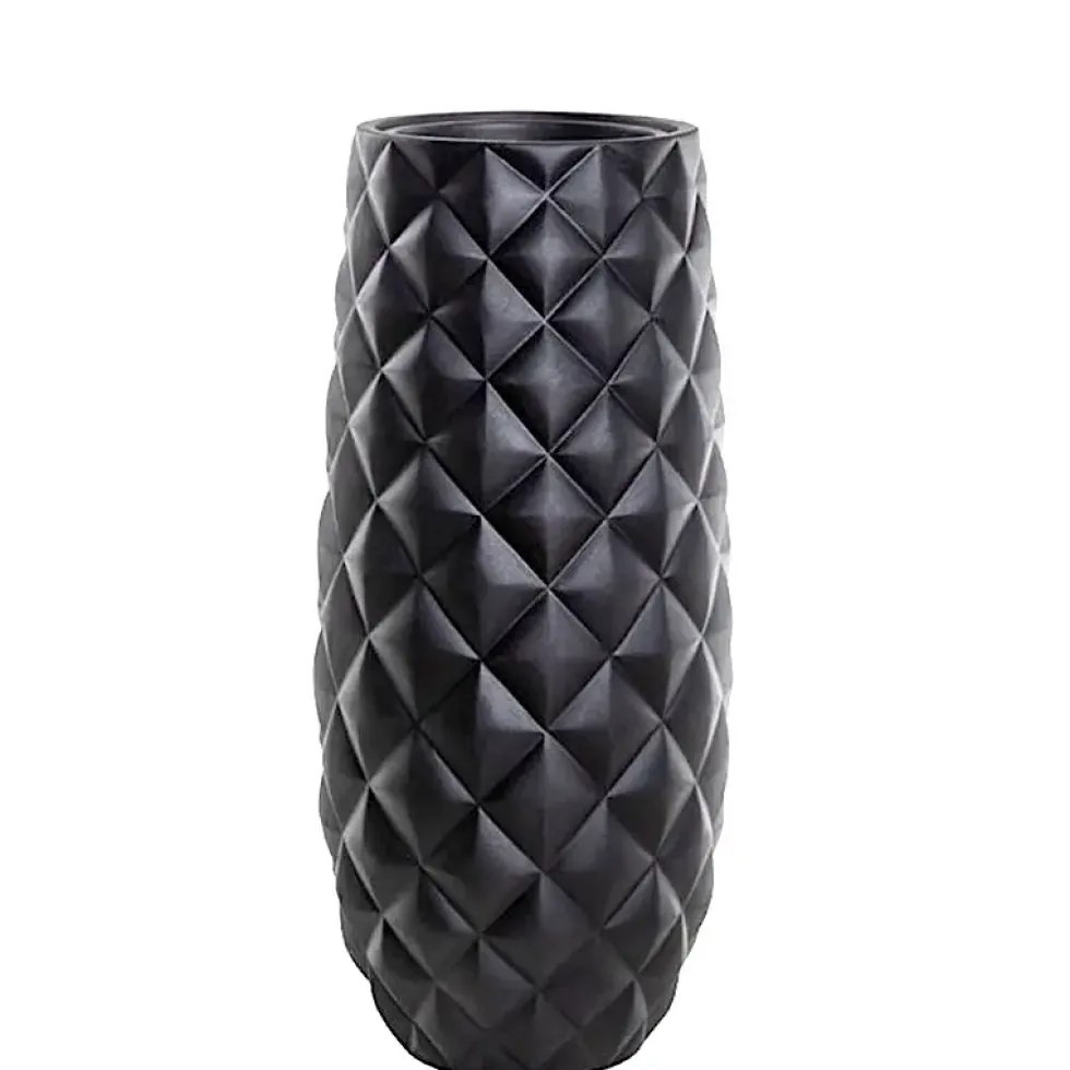 Bodenvase schwarz seidenmatt Romy