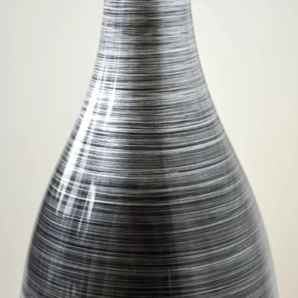 Bodenvase schwarz silber Hochglanz Anna