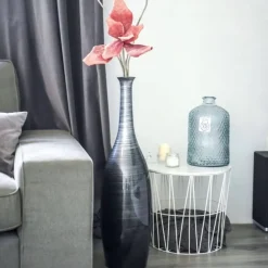 Bodenvase schwarz silber Hochglanz Anna