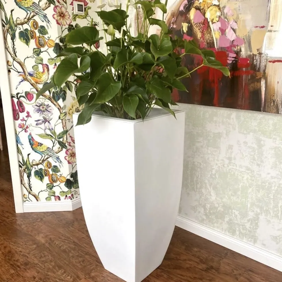 Bodenvase weiß Coleen Höhe 90 cm