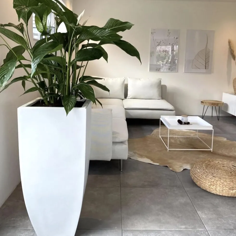 Bodenvase weiß Coleen Höhe 90 cm