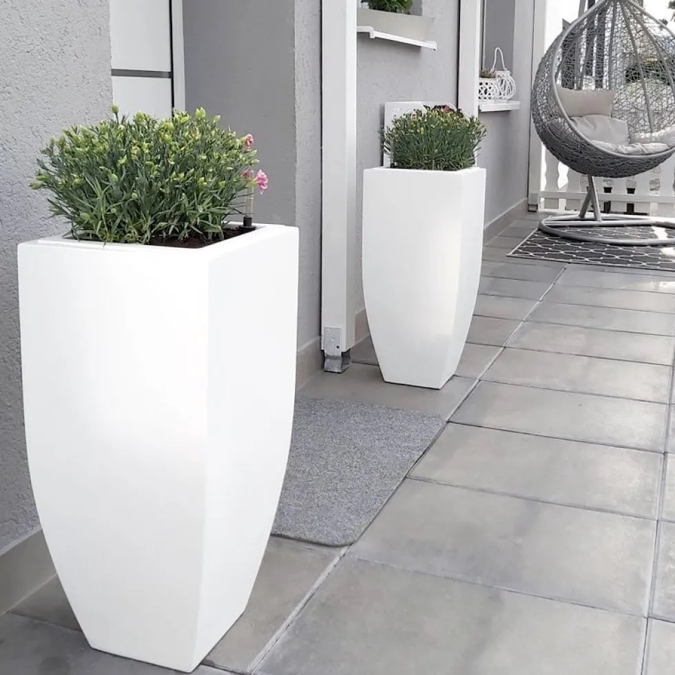 Bodenvase weiß Coleen Höhe 90 cm