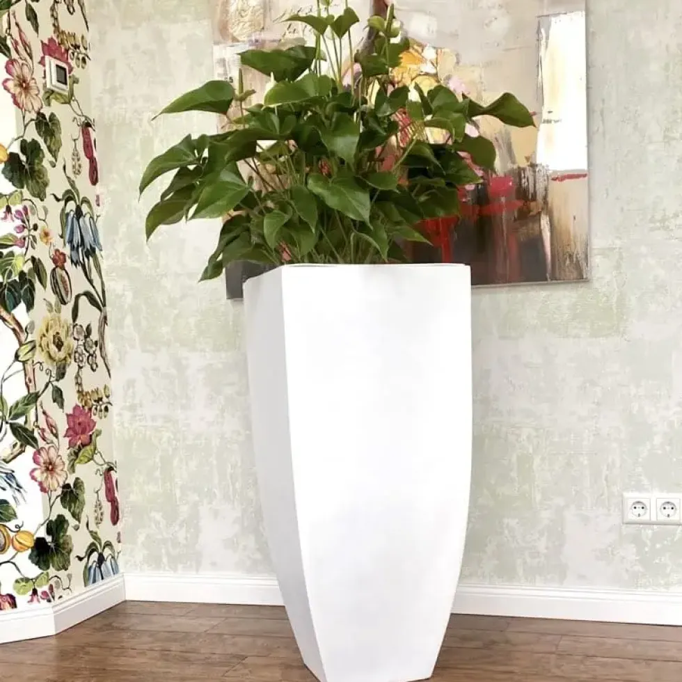 Bodenvase weiß Coleen Höhe 90 cm