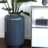 Bodenvase XXL dunkelgrau silber Saigon GiftCompany Höhe 65 cm