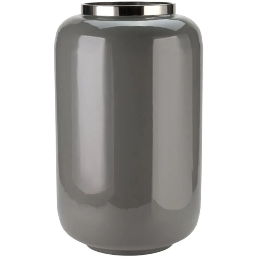 Bodenvase XXL dunkelgrau silber Saigon GiftCompany Höhe 65 cm